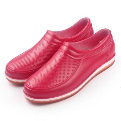 Zapatos de goma antideslizantes para mujer Botas de lluvia impermeables Zapatos de jardinería de trabajo sin cordones Foto 1 de 4