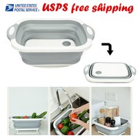 4 in 1 Folding Chopping Cutting Board Multifunctional Tool Sink Drain Basket UK