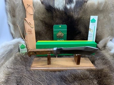 1984 Puma 6390 Automesser Knife With Jacaranda Handles Leather Sheath Box Tag A4 - Image 1 of 4