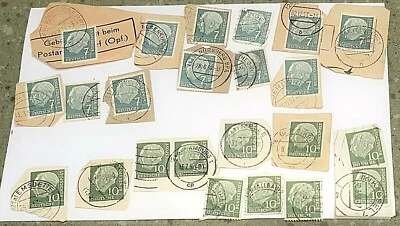 23 GERMANY STAMP Lot Deutsche Bundespost 7, 10, HEUSS Federal Republic 1954 Vtg - Image 1 of 4