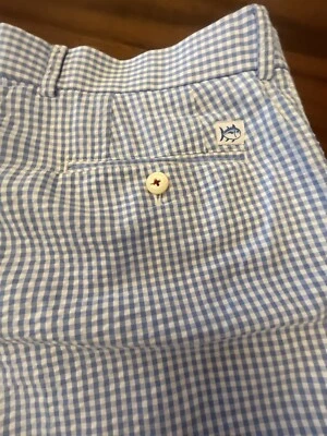 Southern Tide Shorts Mens 34 Lt Blue White Check Gingham Casual Golf EUC - Image 1 of 4