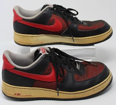 Nike Air Force 1 Bajo Negro Universitario Rojo Lobo Gris 488298-062 Hombres Zapatos Talla 12 Foto 1 de 4
