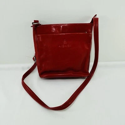 Bandolera de cuero genuino Aigner Bolso de hombro para mujer Rojo Correa ajustable Foto 1 de 4