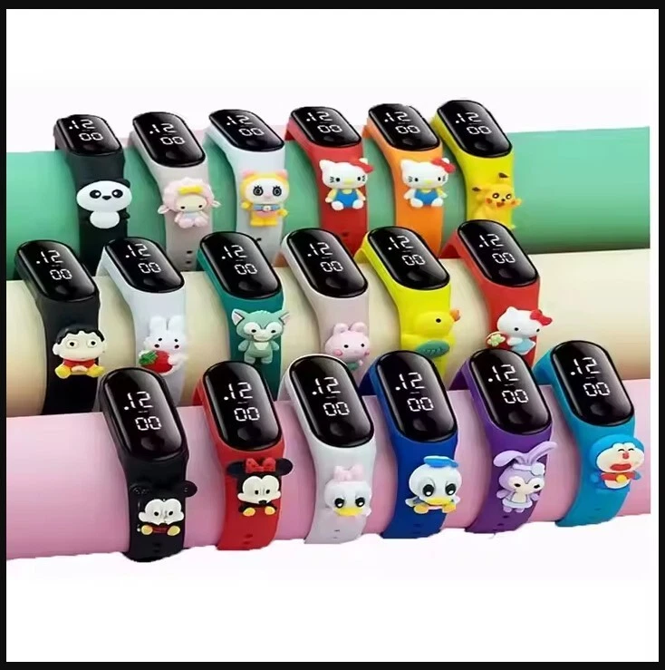 ◄ Digitale Armbanduhr Silikon Uhr LED Sportuhr Damenuhr Kinderuhr Cartoons Neu ► - Bild 1 von 1