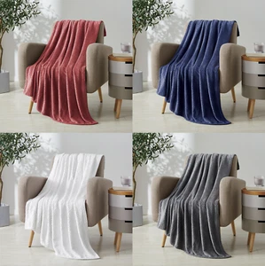 Ultra Soft & Plush Modern Ogee Fleece Throw Blanket Covers - Assorted Colors - Picture 1 of 12