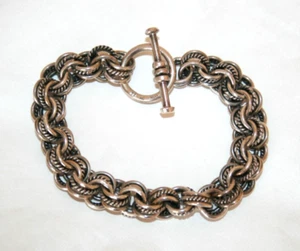 Vintage Sterling Silver 925 Triple Link Bracelet 7.5" 30.1 gr - Picture 1 of 3