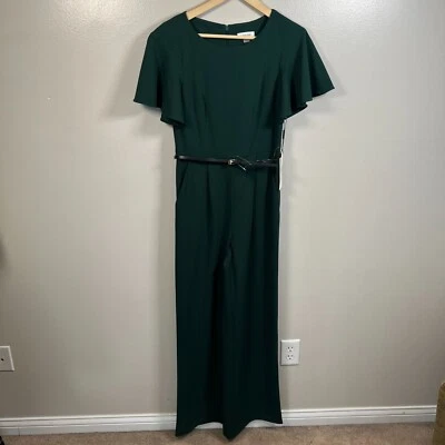 Mono Calvin Klein Manga Acampanada Talla 4 Verde Pierna Ancha Carrera Trabajo Oficina Foto 1 de 4