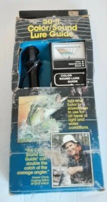 Señuelo guía de pesca vintage 1985 50 ft color sonido ~ equipo ~ consejos ~ nuevo en stock Foto 1 de 4