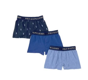 Polo Ralph Lauren 3 pack classic cotton knit boxer Big BOYS size XS Blue - Picture 1 of 5