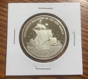 Jamaica 1989 Discovery of the New World 10 Dollars Proof Silver Coin - Picture 1 of 2