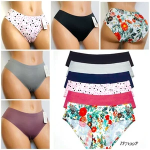 6 OR 12 Women Silk Seamless Panties Lingerie No Show Liner Underwear 5074P S-XL - Picture 1 of 16