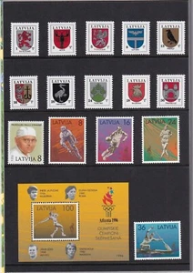 Letonia 1996 AÑO COMPLETO 30 valores + 3 S/S carpeta de oficina de correos gato = 44 € - Imagen 1 de 8