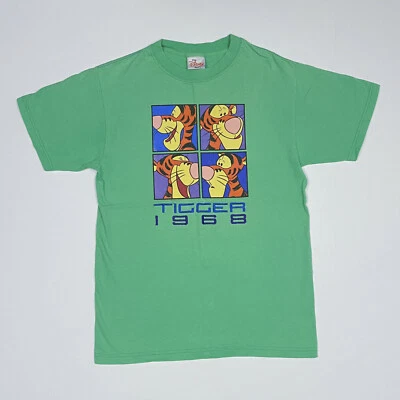 Camiseta Vintage The Disney Store Tigger 1968 Bordada Camiseta Verde Pequeña Unisex Foto 1 de 4