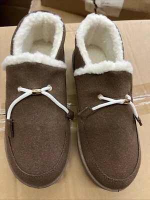 MUJERES DAMAS MOCASÍN PLANO CÁLIDO INTERIOR EXTERIOR SUAVE HORA DE DORMIR ZAPATILLAS ZAPATOS Foto 1 de 4