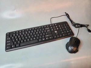 USB Keyboard + USB Mouse Bundle - Black - New - Picture 1 of 5