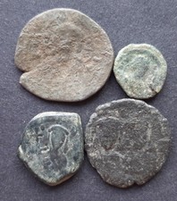 Byzantine bronze coins. Lot of 4 coins.