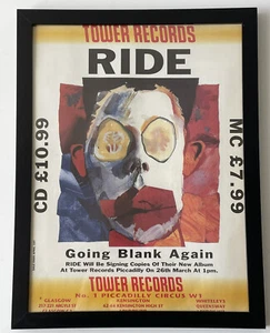Rare Vintage Shoegaze Ride Band Going Blank Again Event Flyer Ad Tower Records - Picture 1 of 4