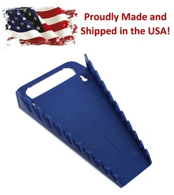 JSPMANUFACTURING Blue Plastic Portable 10-Tool Wrench Gripper Organizer Tray Holder