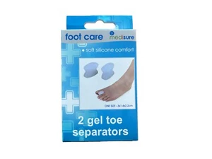 2 Gel Toe Separators Soft Silicone Comfort Bunion/Corn/Friction Pain Relief  - Picture 1 of 1