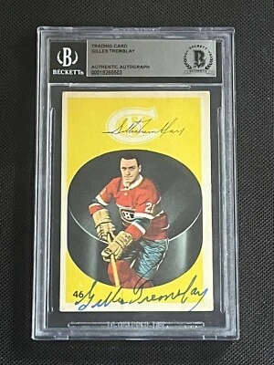 GILLES TREMBLAY 1962-63 PARKHURST ROOKIE SIGNED AUTOGRAPHED CARD BAS AUTHENTIC - Image 1 of 2