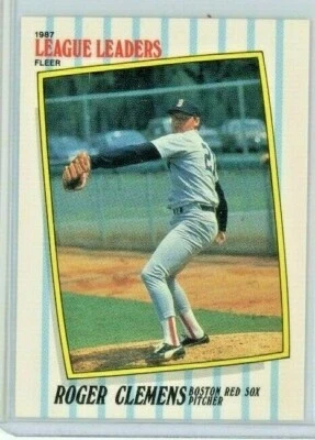 1987 Fleer League Leaders Insert #10 Roger Clemens - Boston Red Sox - MINT - Image 1 of 2