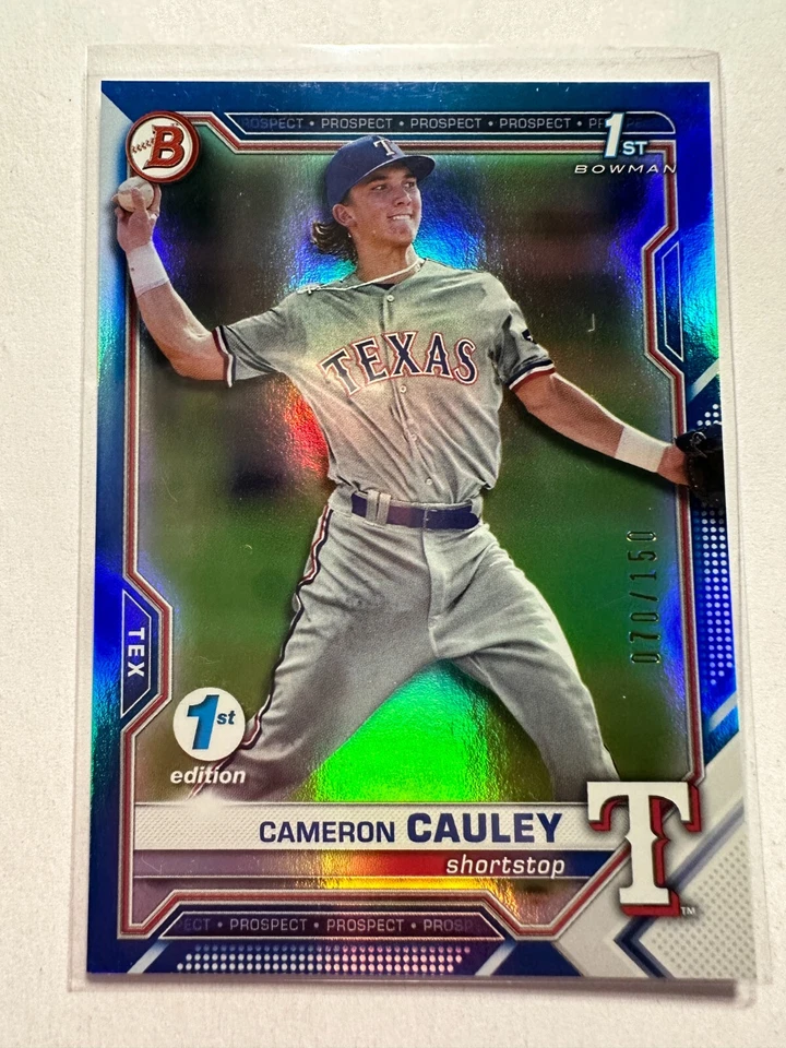 K48,787 - 2021 Bowman Draft 1st Edition Blue Foil #BD192 Cameron Cauley #/150 - Image 1 of 1