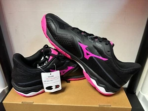 Mizuno Women's Wave Exceed Light 2 AC Tennis Shoes in Black/Pink - Picture 1 of 3