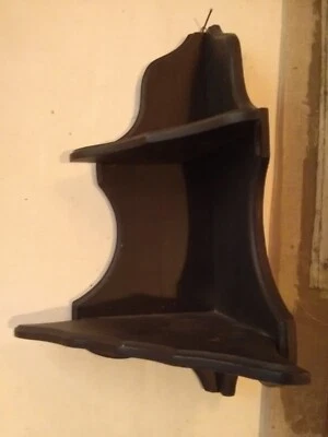 MEUBLE ETAGERE ANCIEN FESTONNÉ PLATEAUX BOI NICE LIGHT PAINTED CORNER FURNITUR - Photo 1/4