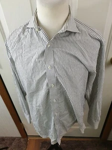 Hickey Freeman Men's Shirt Gray Button Front Long Sleeve 100% Cotton 16.5 - 33 - Picture 1 of 4