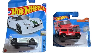 Hot Wheels Land Rover Defender & Lotus Elise Factory Fresh Diecast Cars New - Image 1 of 4