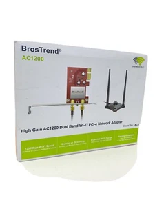Bros Trend AC1200 High Gain Wireless Dual Band PCI-e Network Adapter AC6 M2 - Picture 1 of 12