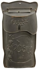 Mailbox Farmhouse Style Aged Black Metal Post Box Vintage Embossed House Mailbox