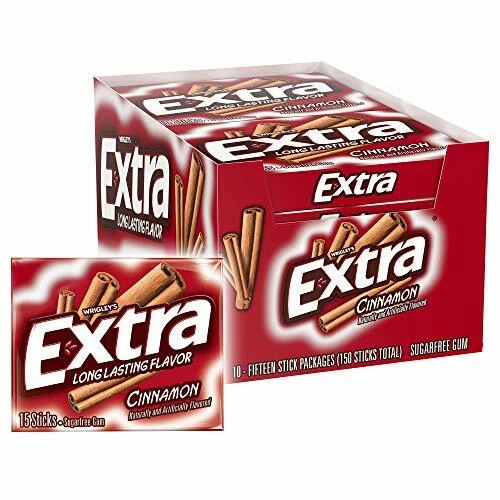 10pcs Extra Cinnamon Sugarfree Gum 15 Count