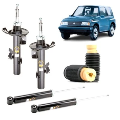 GOPARTS Kit 4 Ammortizzatori SUZUKI VITARA DAL 1988 IN POI + KIT TAMPONI ANTERIORI