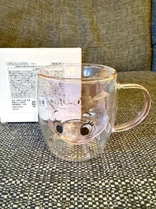 Disney Japan Marie The Cat Double Walled Face Shaped Glass Mug BNIB - Picture 1 of 6