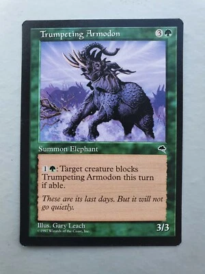 Trumpeting Armodon, MTG Tempest (1997) Uncommon Green Creature NM  - Image 1 of 2