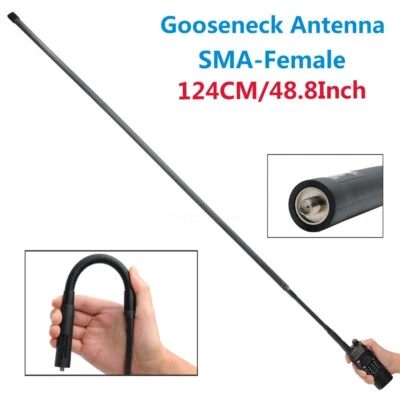 CS Tactical SMA-Female V/U Dual Band Gooseneck Antenna Baofeng UV-5R UV-82 Radio - Image 1 of 4