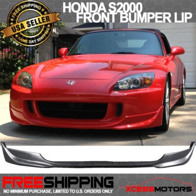Fit 04-09 Honda S2000 AP2 OE Style Front Bumper Lip Spoiler Unpainted Black PU — 第 1/4 张图片