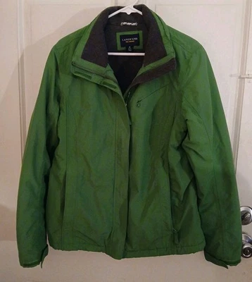 Chaqueta para mujer Lands End Squall verde Kelly impermeable forrada de vellón talla M 10-12 Foto 1 de 4