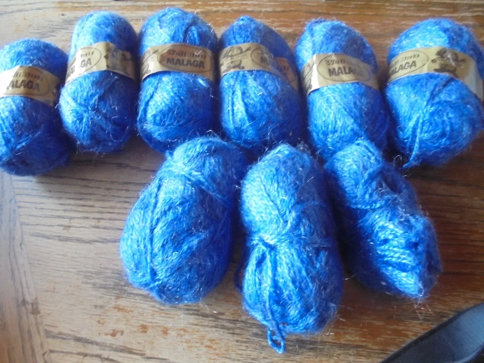 7 x Woll Butt „MALAGA“ in blau-meliert - Bild 1 von 1