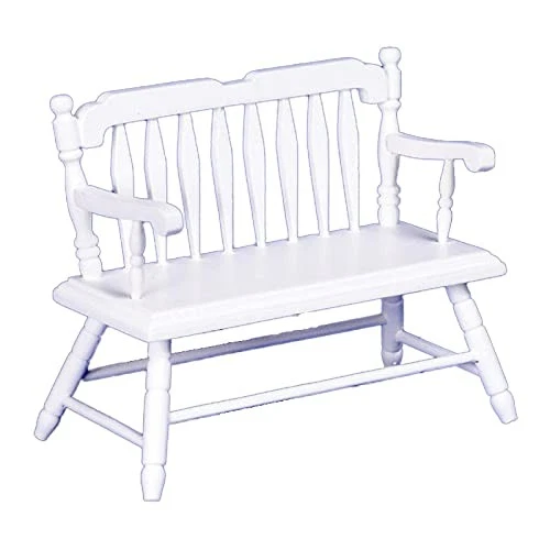Banco de diácono blanco miniatura para casa de muñecas escala 1:12 pequeños accesorios para muebles Foto 1 de 1