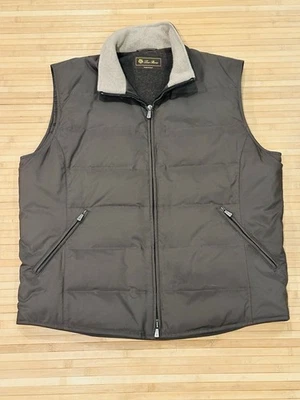 Loro Piana Nylon / Suede  / Goose Down Vest  Men’s XL Brown - $3995 Retail - Image 1 of 4