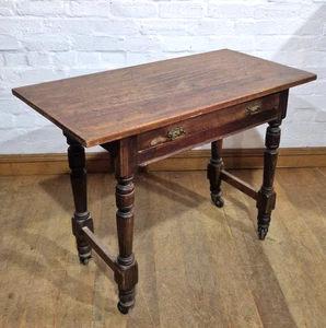 Antique rustic console table / sewing work table / side table with drawer - Picture 1 of 14