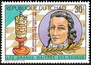 Chad 1983 Perf. Masters of Chess 60th Anniversary / Surcharge Red Series N° 1022 - Imagen 1 de 6