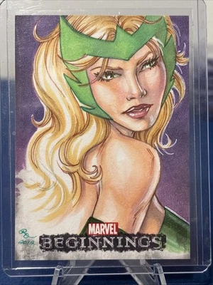 2012 UD Marvel Beginnings Series 3 Artist Sketch Enchantress By Rhiannon Owens - Image 1 of 2