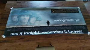 Banner promocional de nailon Saving Private Ryan 59" x 24" vintage 1998 - Imagen 1 de 14