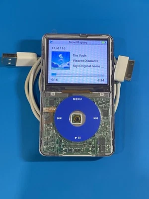 Transparent & Blue iPod Video 5th Generation Enhanced 500GB (New Battery) - Image 1 of 4