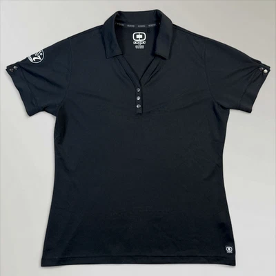 Camisa polo para mujer Jack Daniels negra manga corta parche bordado talla Lrg” Foto 1 de 4