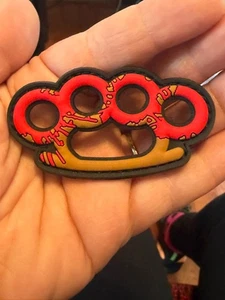 BLOODY  KNUCKLES 1x3 PVC Morale Patch Hook Backing Brand New - Picture 1 of 3