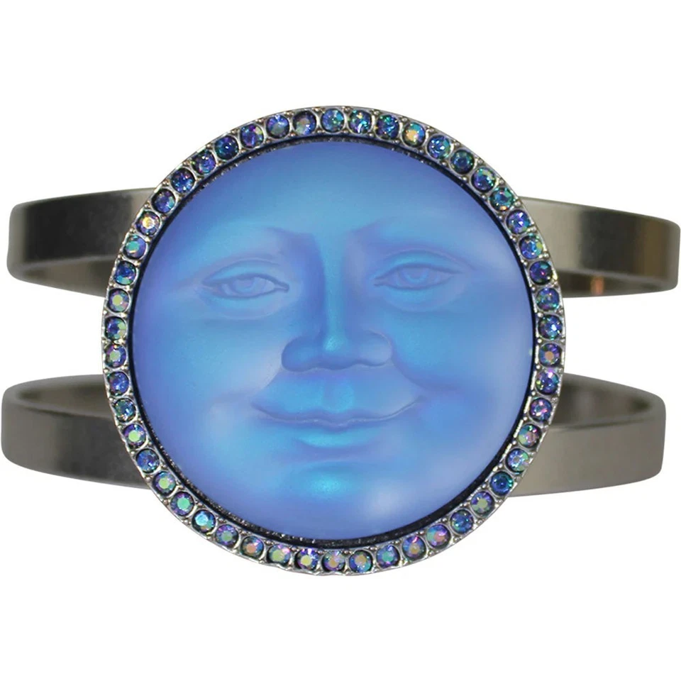 Kirks Folly 玻璃海景月亮 35 毫米袖口手链哑光银色 — 第 1/3 张图片